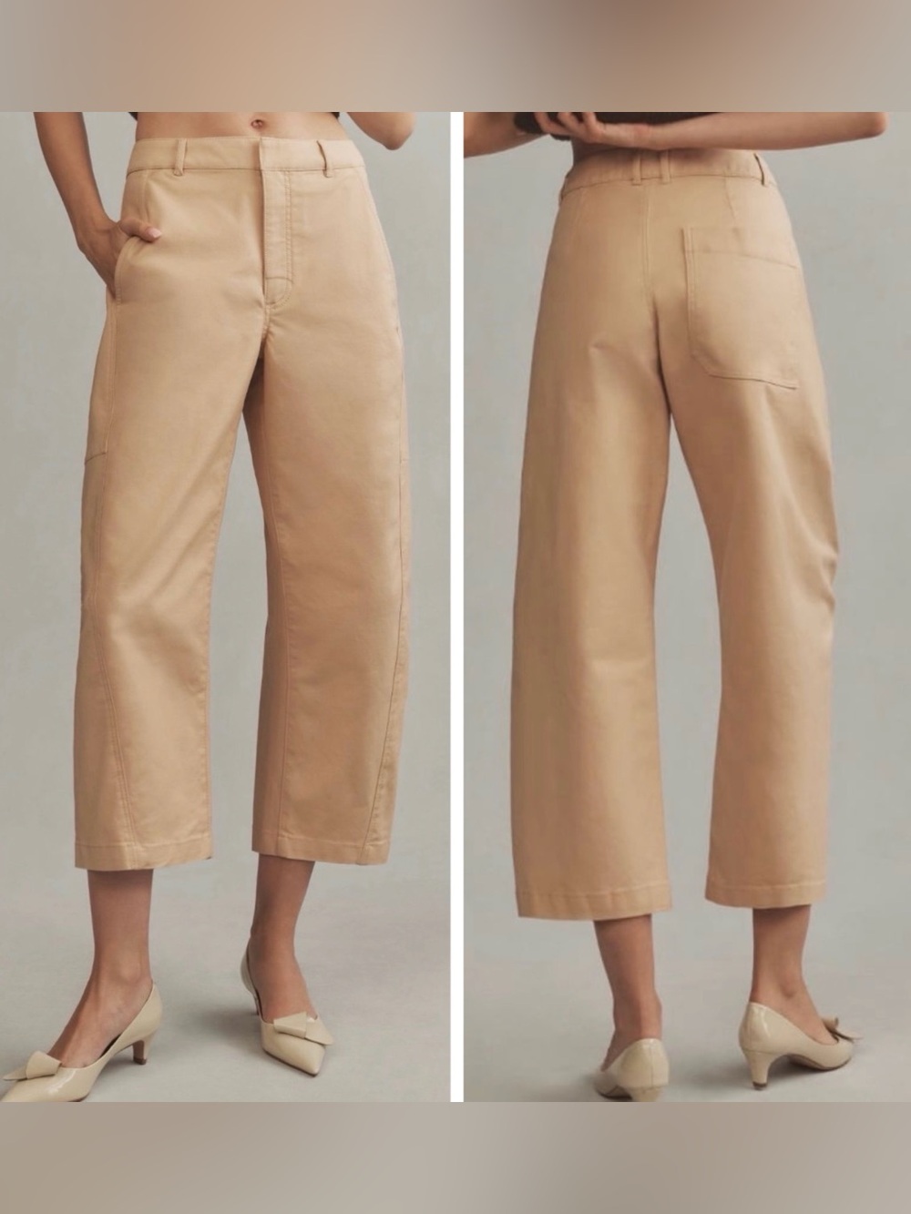Anthropologie Maeve Curved Cropped Chino Pants
